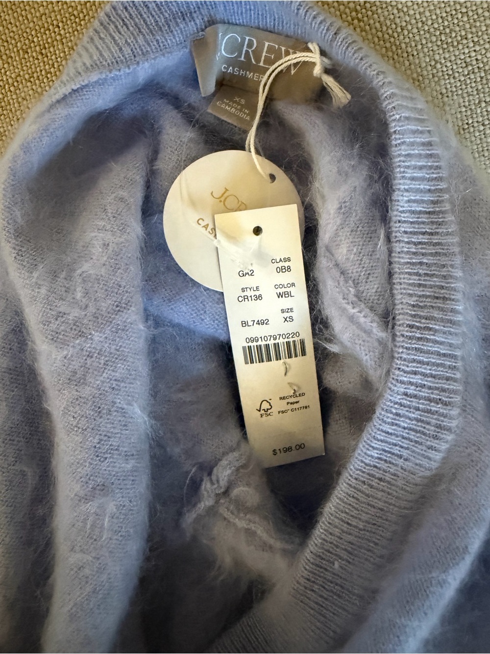 J CREW SIZE XS Brushed cashmere relaxed-fit reversible cardigan CR136 $198 - Picture 8 of 8